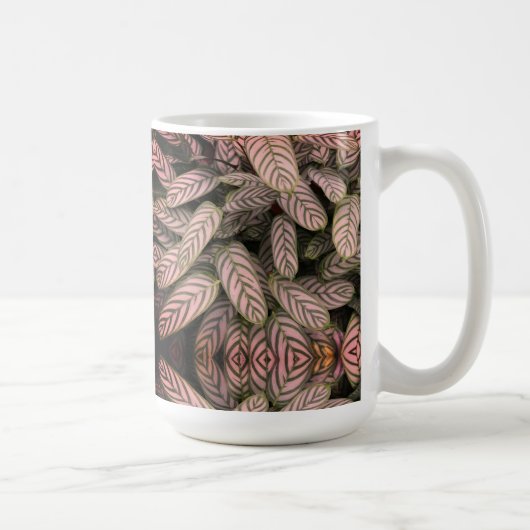 Schwarz-Weiß-Blattmuster Kaffeetasse (Rechts)