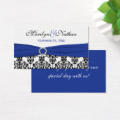 Schwarz, Weiß, Blau Damask Hochzeitsvorzugstempel (Schreibtisch)