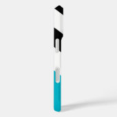 Schwarz, Weiß, Blau Moderner Streifen, Name Case-Mate iPhone Hülle (Rückseite / Rechts)