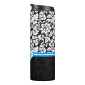 Schwarz-weiß & blau thermosbecher (Nach rechts gedreht)