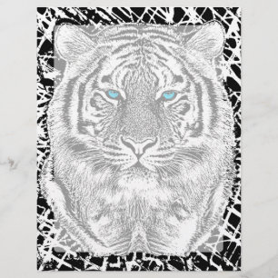 Schwarz-Weiß Blauäugiges Tigermotiv