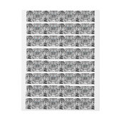 Schwarz-Weiß-Blaue Augen Tiger Grafik Rundum-Adressaufkleber (Bogen)