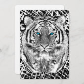 Schwarz-Weiß-blaue Augen Tiger Graphic (Vorne/Hinten)