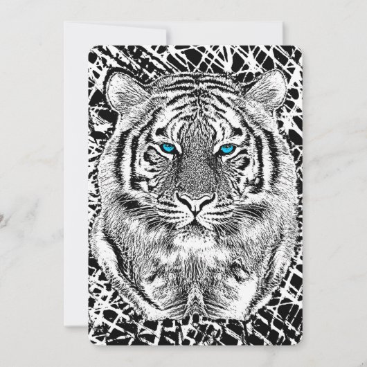 Schwarz-Weiß-blaue Augen Tiger Graphic (Vorderseite)