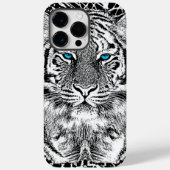 Schwarz-Weiß-blaue Augen Tiger Graphic Case-Mate iPhone Hülle (Rückseite)