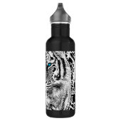 Schwarz-Weiß-blaue Augen Tiger Graphic Edelstahlflasche (Rechts)