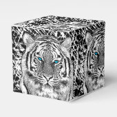 Schwarz-Weiß-blaue Augen Tiger Graphic Geschenkschachtel (Vorderseite)