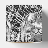 Schwarz-Weiß-blaue Augen Tiger Graphic Geschenkschachtel (Oben)