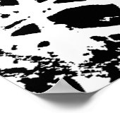 Schwarz-Weiß-blaue Augen Tiger Graphic Poster (Ecke)