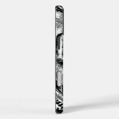 Schwarz-Weiß-Blaue Augen-Wildziger-Gesicht Case-Mate iPhone Hülle (Rückseite / Rechts)