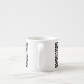 Schwarz-Weiß-Blaue Augen-Wildziger-Gesicht Espressotasse (Rückseite)