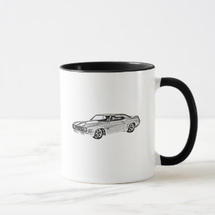 Schwarz-weiß Bleistiftzeichnung 1969 Camaro Z28 Tasse