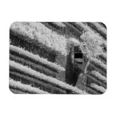 Schwarz-Weiß-Blick auf kleine Stallungen Magnet (Horizontal)