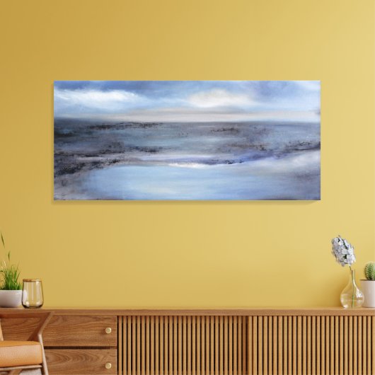Schwarz-weiß Blue Abstrakt Seascape Leinwanddruck (Insitu (Wohnzimmer))