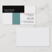 Schwarz-weiß Blue Modern Consulting Business Card Visitenkarte (Vorne/Hinten)