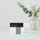 Schwarz-weiß Blue Modern Consulting Business Card Visitenkarte (Stehend Vorderseite)