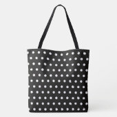 Schwarz-weiß Blue Monogram Script Polka Dots Moder Tasche (Rückseite)