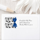 Schwarz-weiß & Blue Wedding Satin Floral (Insitu)