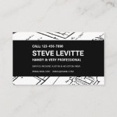 Schwarz-Weiß-Blueprint Visitenkarte (Rückseite)