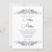 Schwarz-Weiß-Blüh Einladung (Vorderseite)