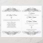 Schwarz-Weiß-Blüh-Hochzeitsprogramm (Vorderseite)