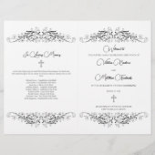 Schwarz-Weiß-Blüh-Hochzeitsprogramm (Vorderseite)