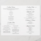 Schwarz-Weiß-Blüh-Hochzeitsprogramm (Rückseite)