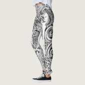 Schwarz-Weiß-Blüh Leggings (Links)