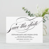 Schwarz-Weiß-Blüh Save the Date schwirren (Stehend Vorderseite)