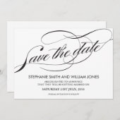 Schwarz-Weiß-Blüh Save the Date schwirren (Vorne/Hinten)