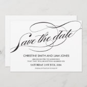 Schwarz-Weiß-Blüh Save the Date schwirren (Vorne/Hinten)