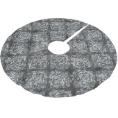 Schwarz-Weiß-Blüh - Weihnachtsbaumrock Polyester Weihnachtsbaumdecke (Schrägansicht)