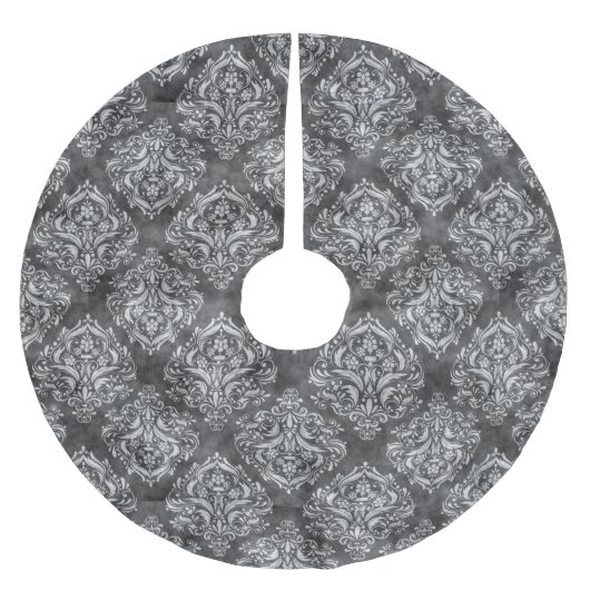 Schwarz-Weiß-Blüh - Weihnachtsbaumrock Polyester Weihnachtsbaumdecke (Vorderseite)
