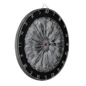 Schwarz-Weiß-Blume 10 Dartscheibe (Vorderseite Links)