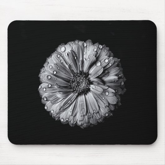 Schwarz-Weiß-Blume 10 Mousepad (Vorne)