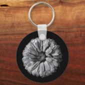 Schwarz-Weiß-Blume 10 Schlüsselanhänger (Vorderseite)