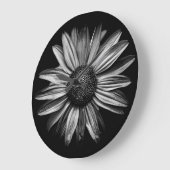 Schwarz-Weiß-Blume 18 Große Wanduhr (Winkel)