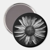 Schwarz-Weiß-Blume 18 Magnet (Vorderseite/Rückseite)
