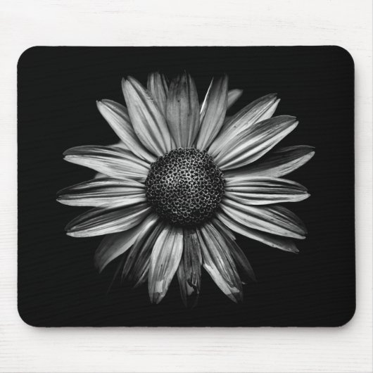 Schwarz-Weiß-Blume 18 Mousepad (Vorne)
