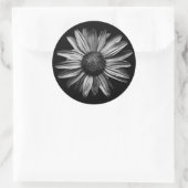 Schwarz-Weiß-Blume 18 Runder Aufkleber (Tasche)