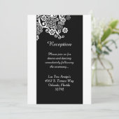 Schwarz-Weiß-Blume 3.12x18 Empfang-Karte Einladung (Stehend Vorderseite)