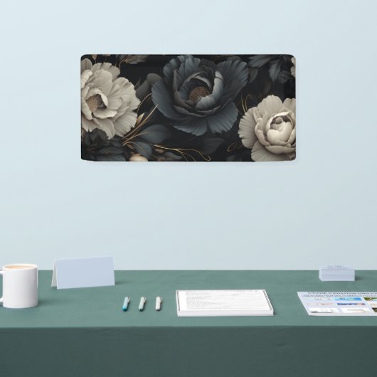 Schwarz-Weiß-Blume Banner (Messe)