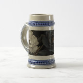 Schwarz-Weiß-Blume Bierglas (Vorderseite Links)