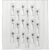 Schwarz-Weiß-Blume Blumenduschvorhang Duschvorhang (Vorderseite)