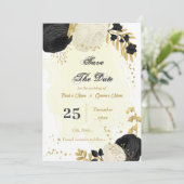 Schwarz-Weiß-Blume, botanisch Save The Date (Stehend Vorderseite)