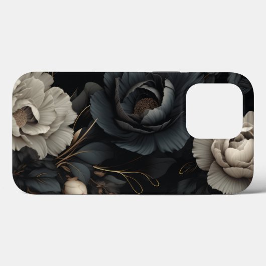 Schwarz-Weiß-Blume Case-Mate iPhone Hülle (Rückseite (Horizontal))