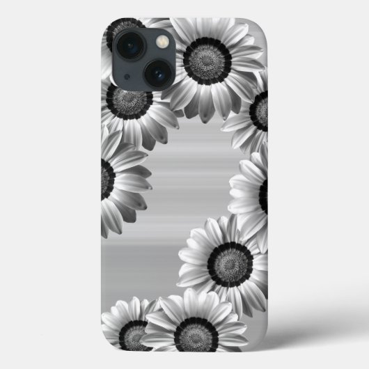 Schwarz-Weiß-Blume Case-Mate iPhone Hülle (Rückseite)