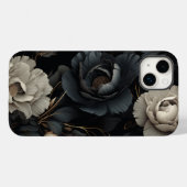 Schwarz-Weiß-Blume Case-Mate iPhone Hülle (Rückseite (Horizontal))