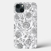 Schwarz-Weiß-Blume Case-Mate iPhone Hülle (Rückseite)
