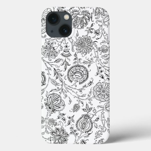 Schwarz-Weiß-Blume Case-Mate iPhone Hülle (Rückseite)